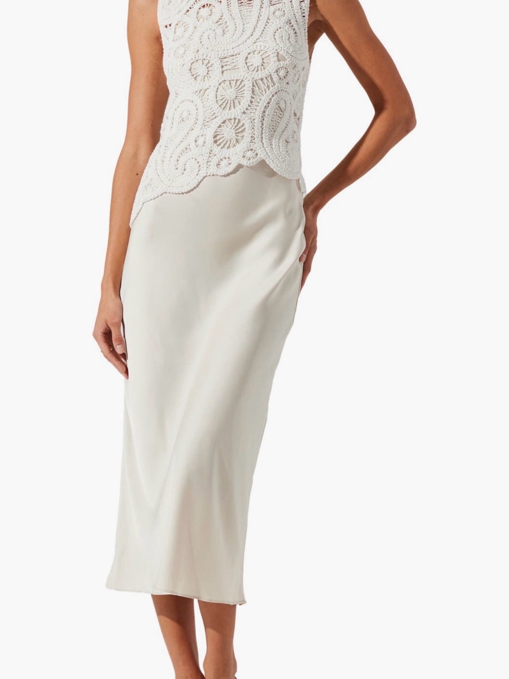 NWT ASTR the Label Martina Mixed Media Midi Dress